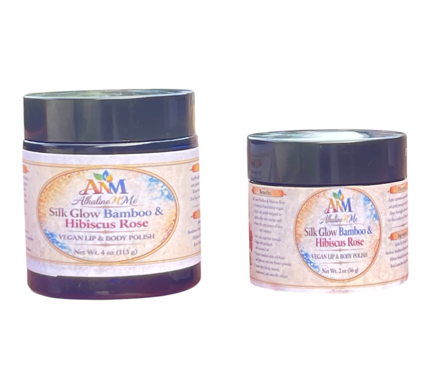 Silk Glow Bamboo & Hibiscus Rose Polish - Botanical Skin Exfoliation & Renewal Treatment