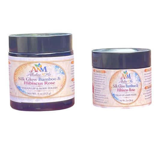 Silk Glow Bamboo & Hibiscus Rose Polish - Botanical Skin Exfoliation & Renewal Treatment