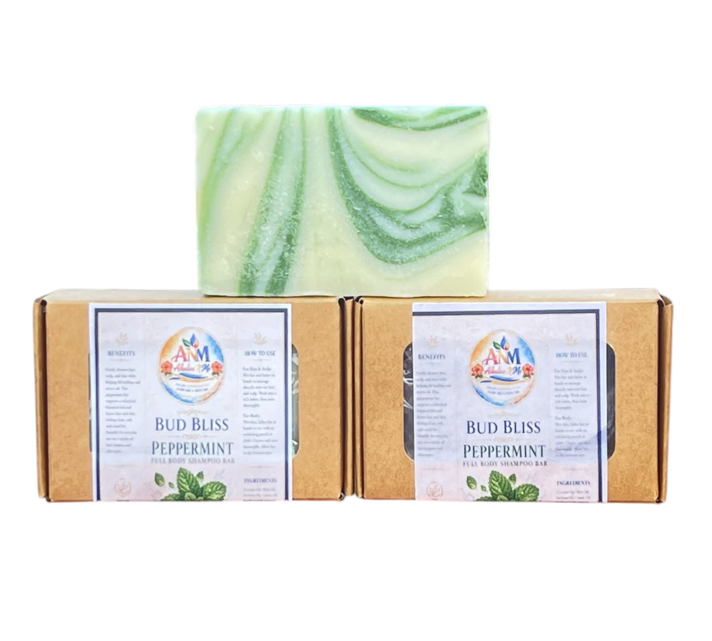 Bud Bliss Full Body Shampoo Bars - Peppermint
