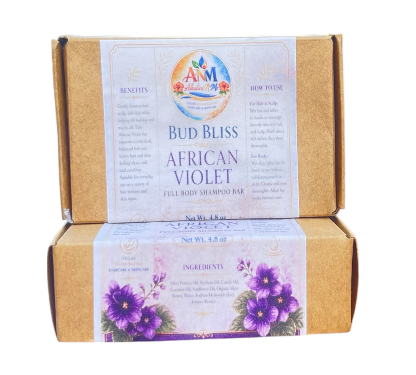 Bud Bliss Full Body Shampoo Bars - African Violet