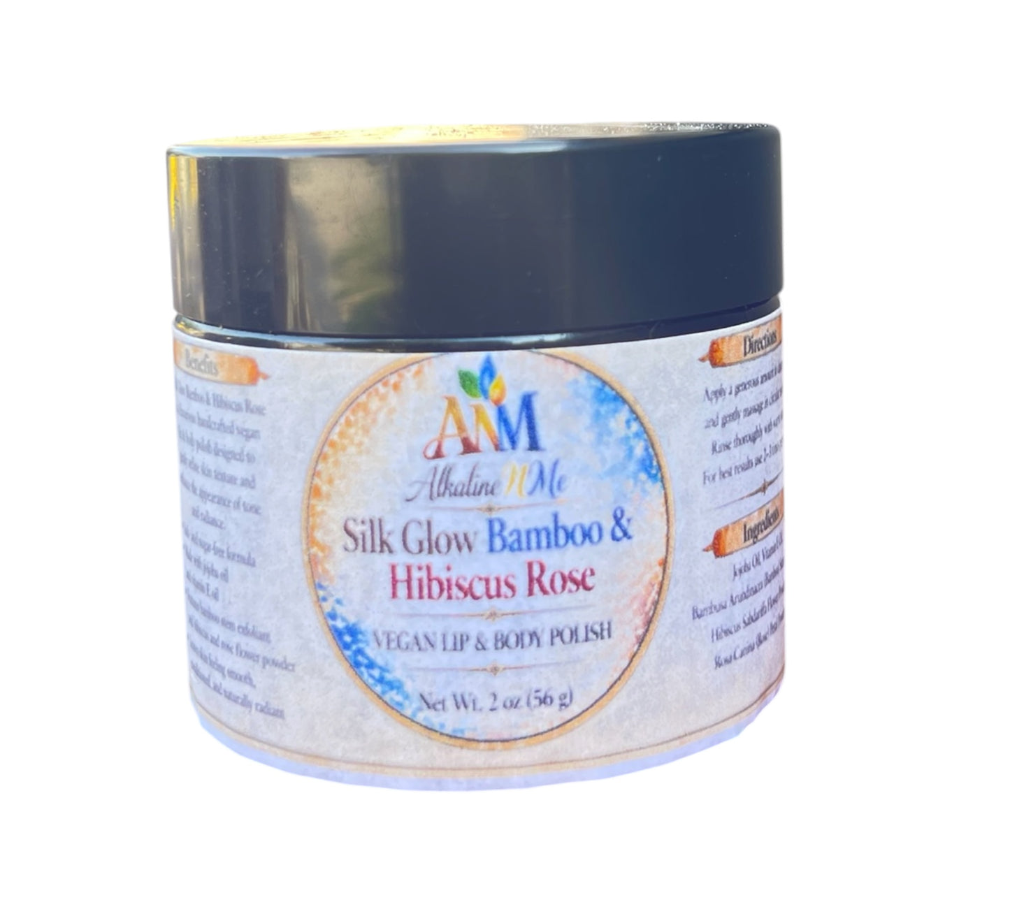 Silk Glow Bamboo & Hibiscus Rose Polish - Botanical Skin Exfoliation & Renewal Treatment