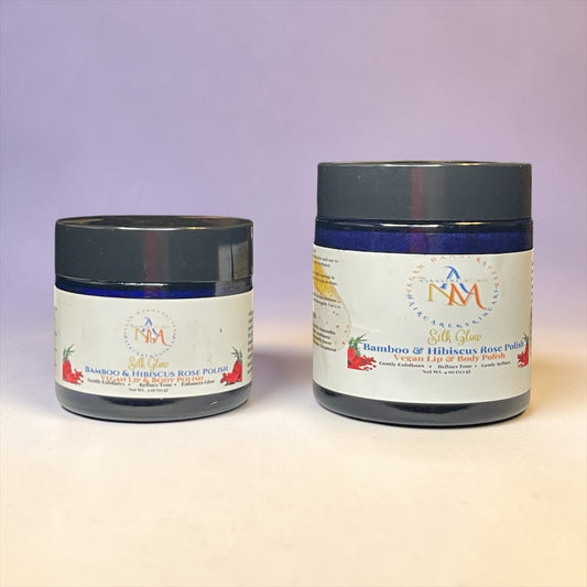 SilkGlow Bamboo & Hibiscus Polish - Botanical Skin Exfoliation & Renewal Treatment